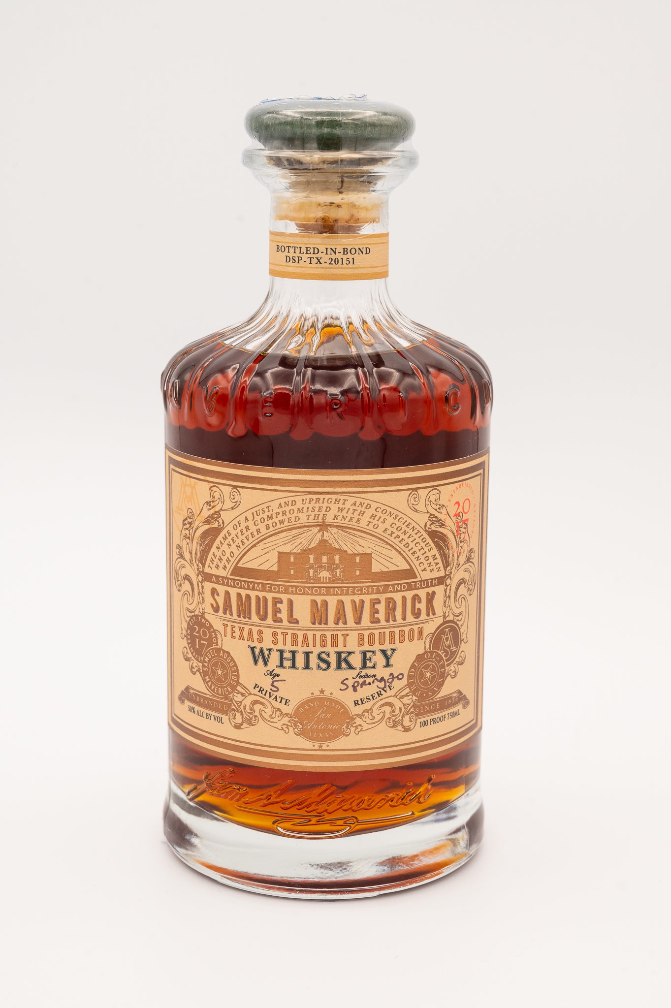 Samuel Maverick Private Reserve Bottled in Bond Bourbon – Big Thirst