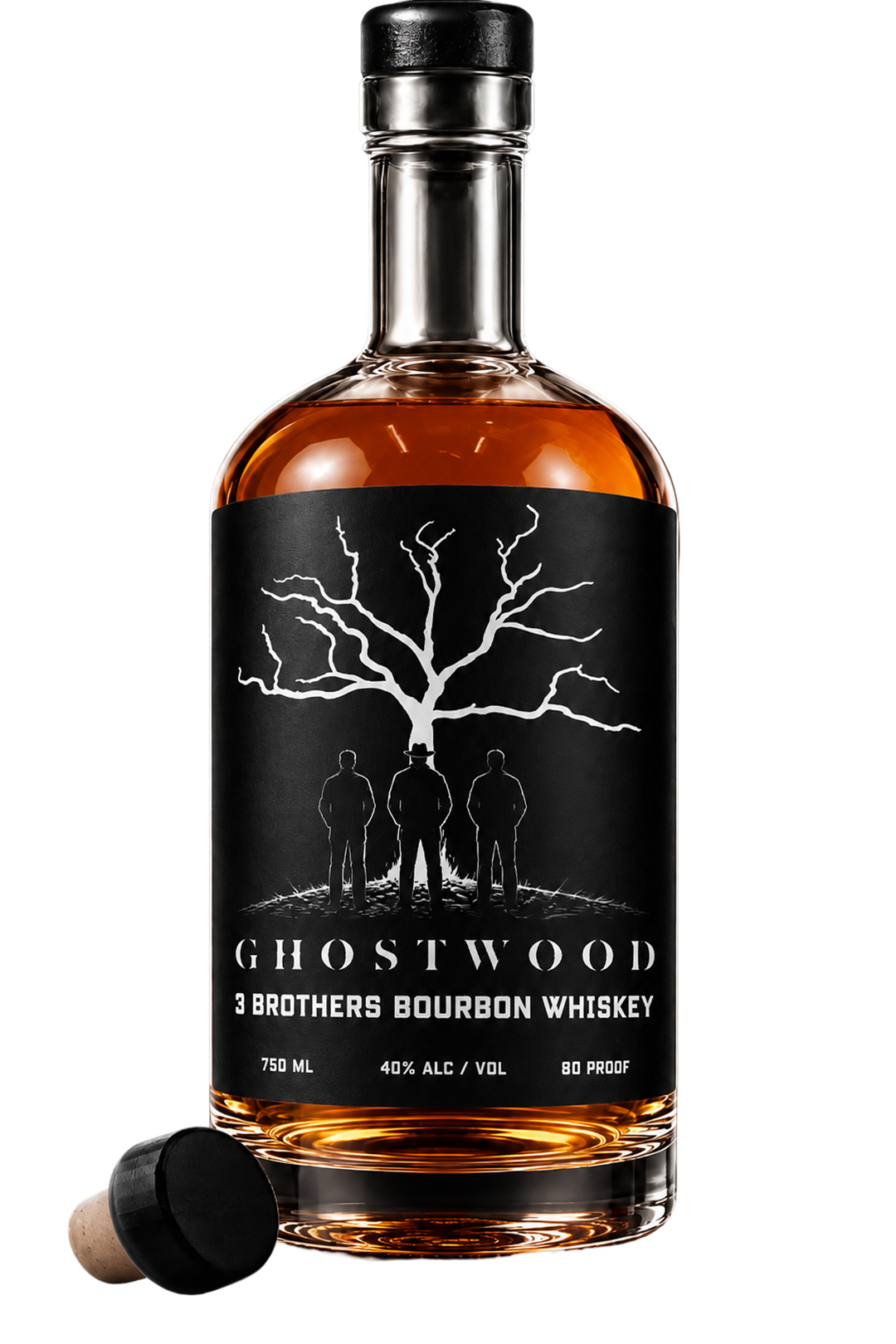 Ghostwood "3 Brothers" Bourbon Whiskey 80 Proof