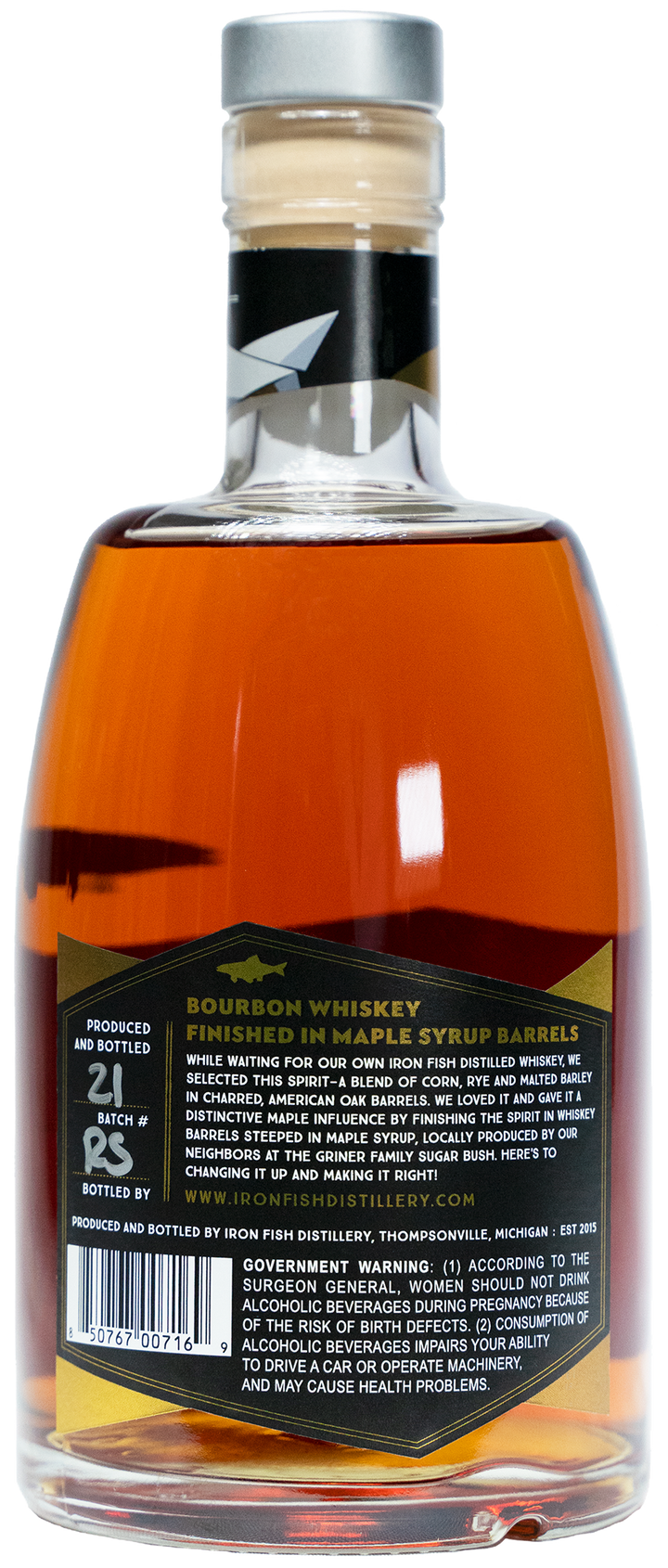 Iron Fish Bourbon Whiskey Finished in Maple Syrup Barrels