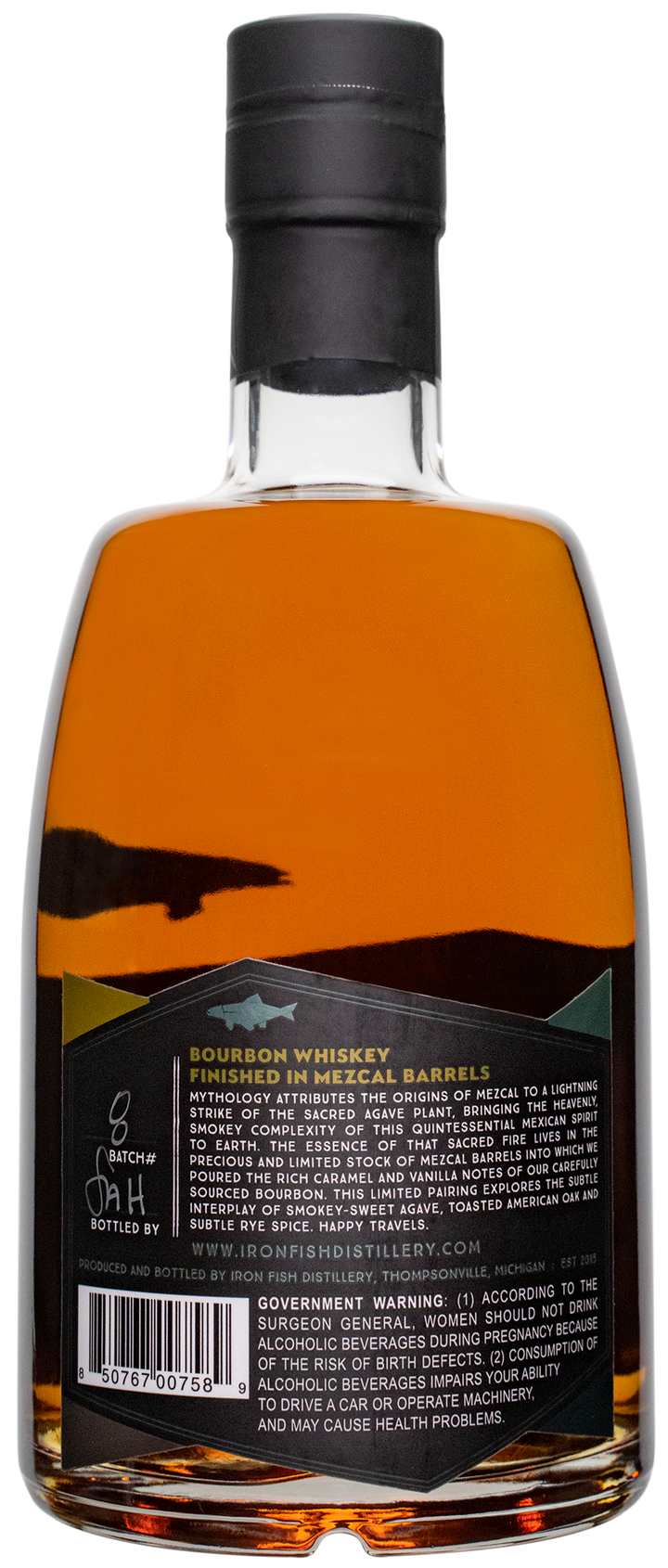 Iron Fish Bourbon Whiskey Finished in Mezcal Barrels