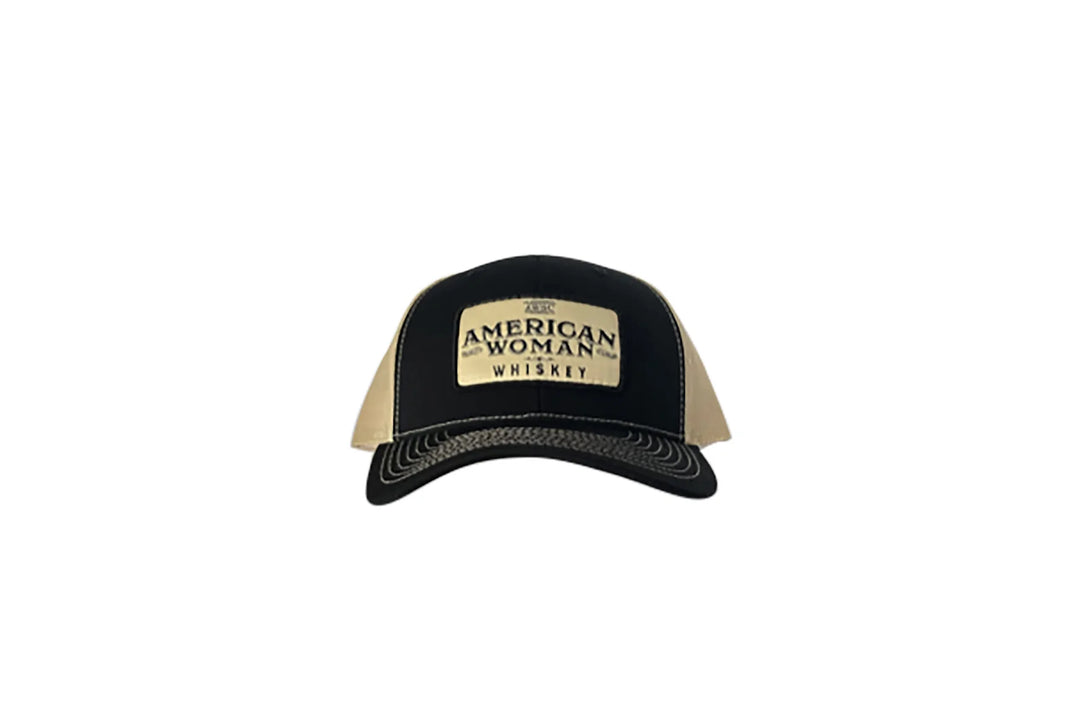 American Woman Whiskey - Richardson Trucker Hat - Black/Vegas Gold