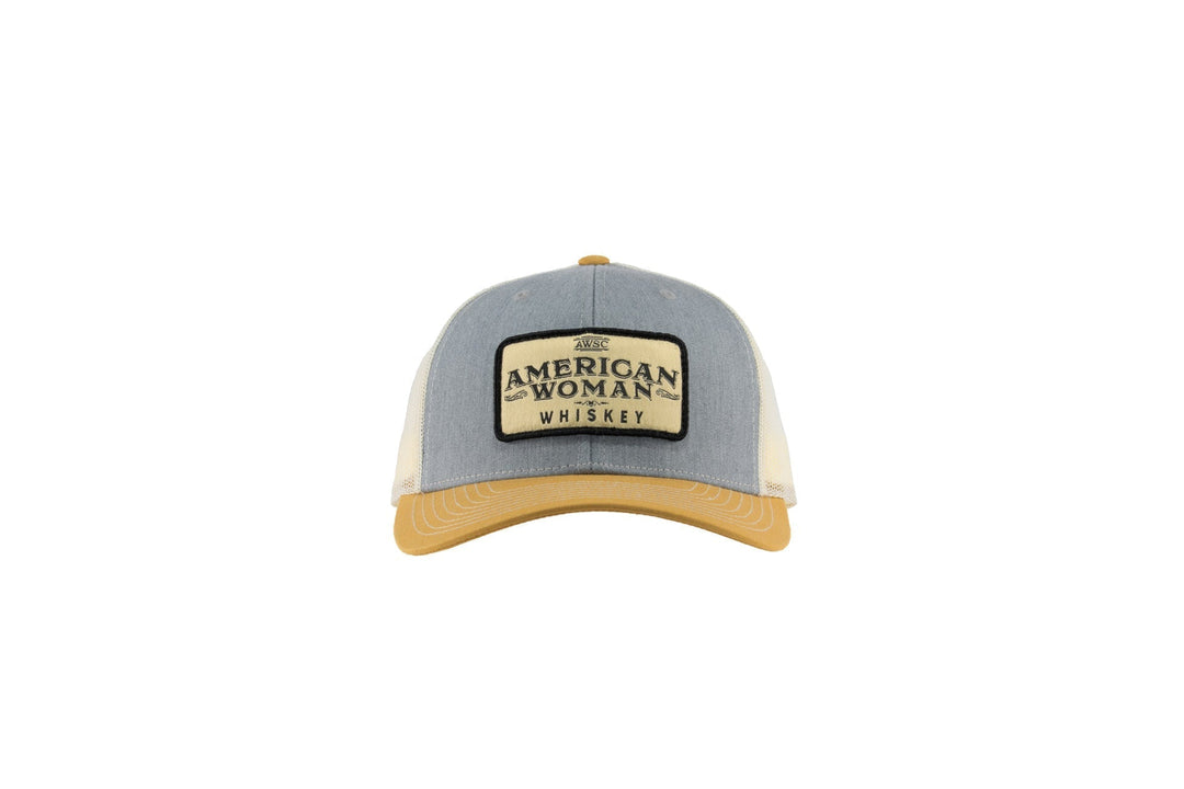 American Woman Whiskey - Richardson Trucker Hat - Heather Grey/Birch/Amber