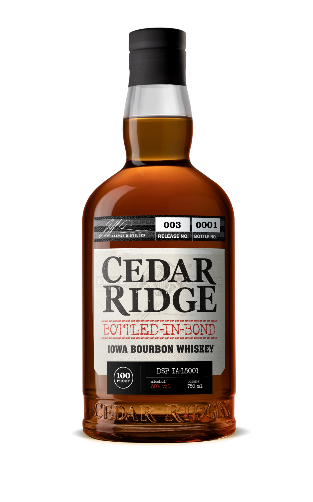 Cedar Ridge Bottled-in-Bond Iowa Bourbonのボトル画像